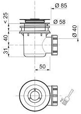 Válvula tourbillon para plato ducha diámetro 60 Wirquin 30719485