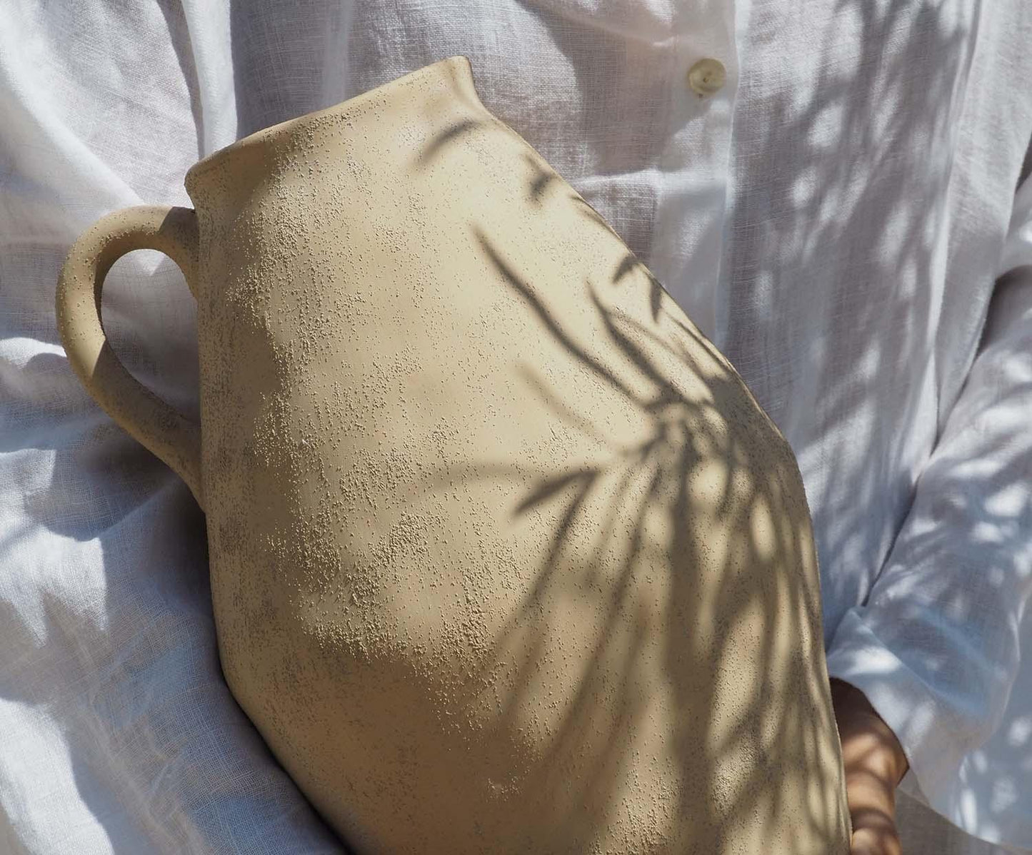 Beige stoneware vase Masaka 30 cm Andrea House