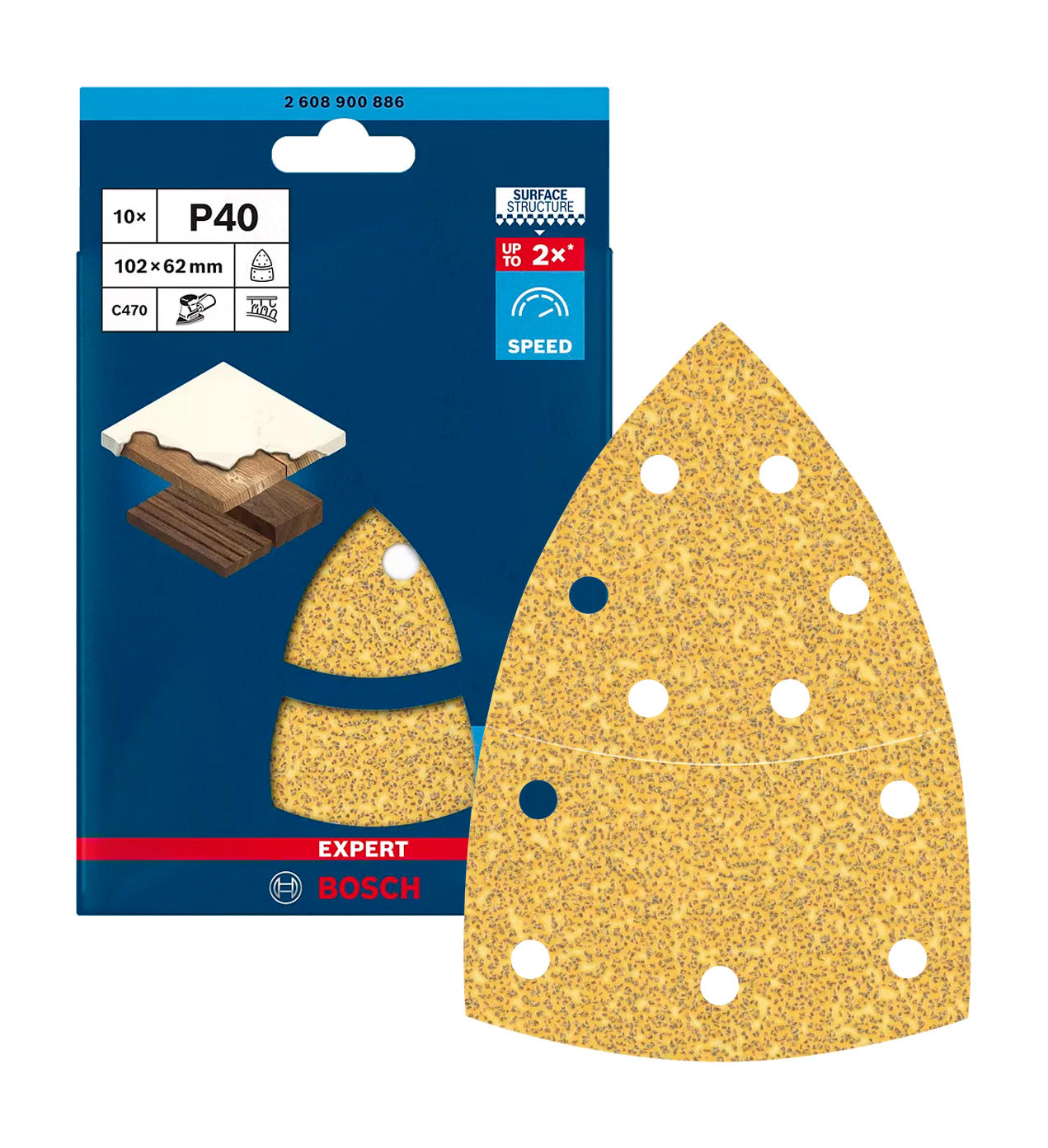 Sandpaper for multi-sanders 102x62.93mm Expert C470 10 pcs Bosch