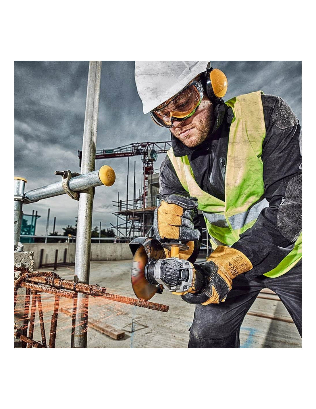 Amoladora 18V XR 125mm con 3 baterías 5Ah + Cargador + Maletín Dewalt DCG405P3