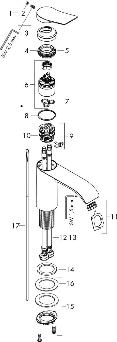 Grifo Vivenis Monomando de lavabo 80 Cromo Hansgrohe HANSGROHE - 2