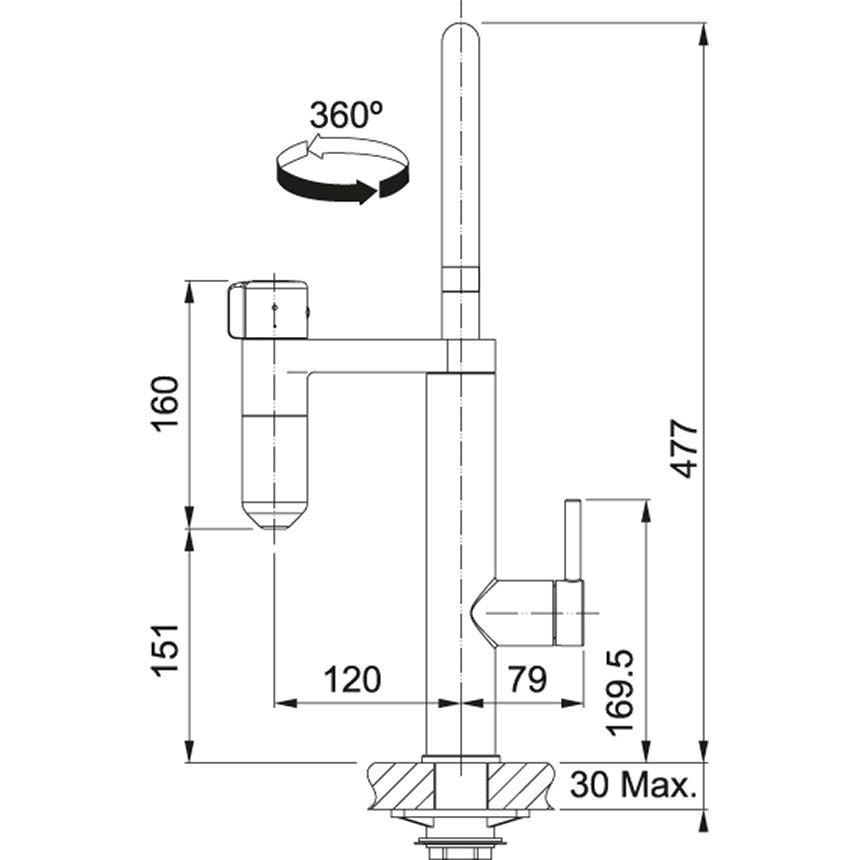 Grifo de Agua Filtrada Vital Negro Mate V2 Franke FRANKE - 5