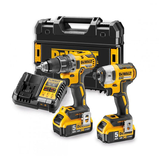 Dewalt Kit DCD791 drill driver + DCF887 impact driver + 2bat 5.0Ah + Charger + TSTAK II DCK268P2T