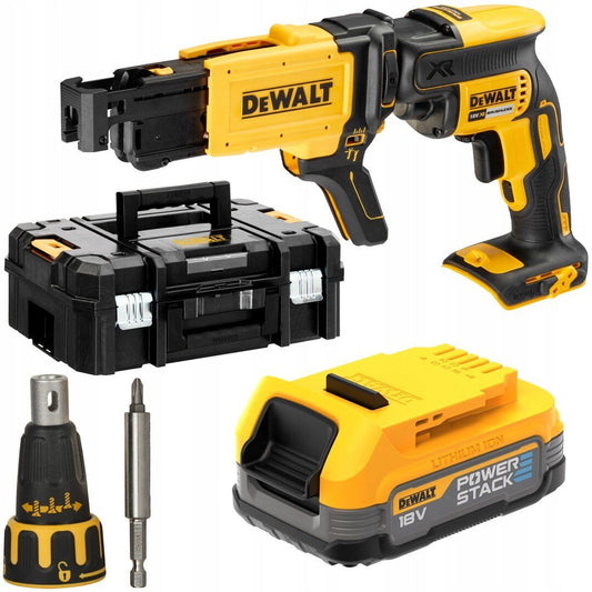 DCF620 Screwdriver Kit + DCF6202 Quick Charger + 5Ah Powerstack 18V + Dewalt DCF620E1K Case