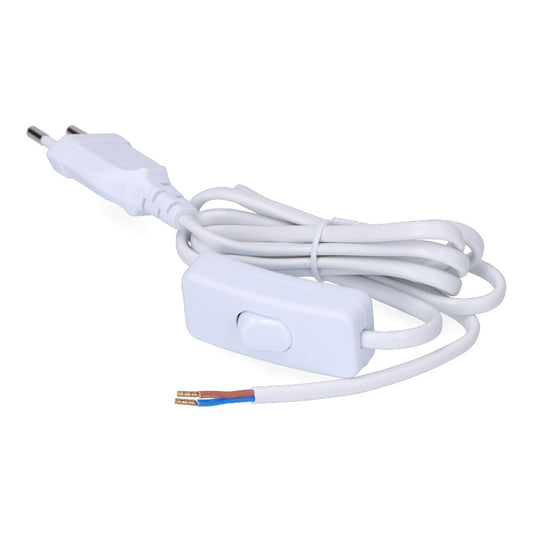 Connection with 3A switch, 1.5m, 2x0.75mm white flat cable, EDM