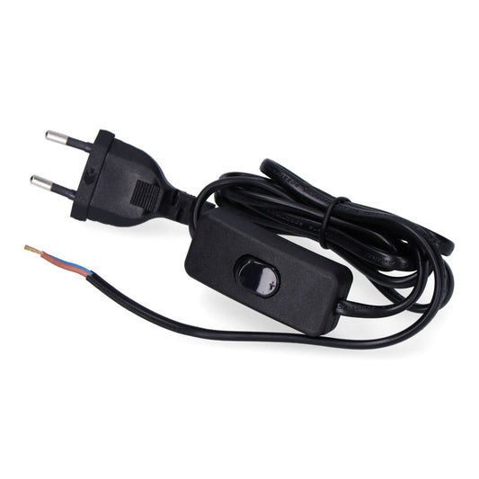 Connection with 3A switch, 1.5 m, 2x0.75 mm flat black EDM cable