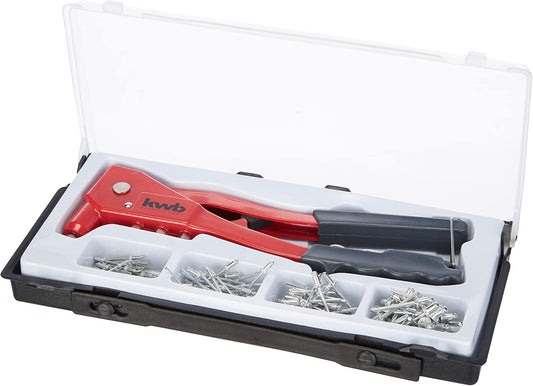 Riveter set with 100 rivets KWB 49407190