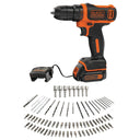 Taladro Atornillado 10,8V con 80 Accesorios en Caja de Metal Black+Decker BDCDD12A80T