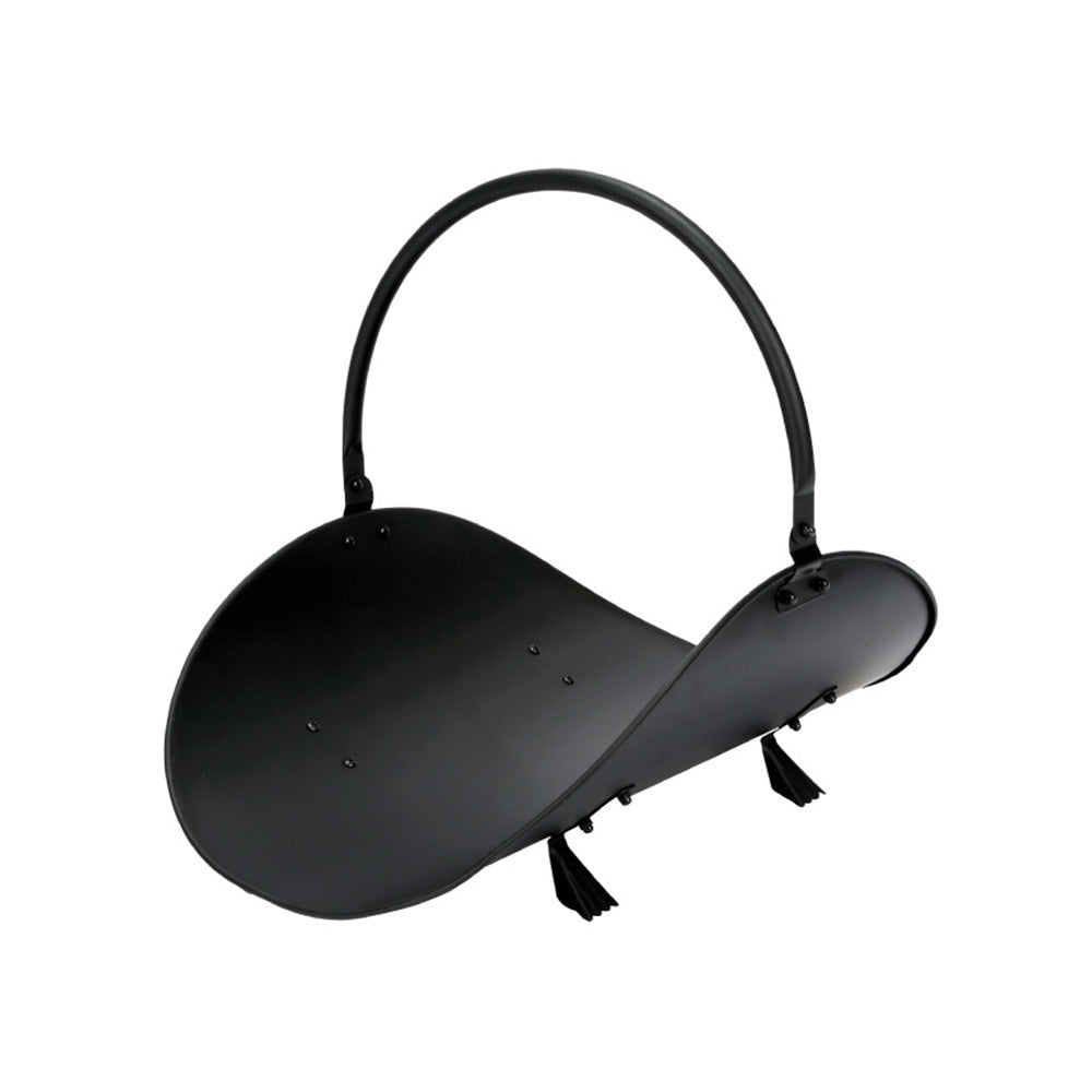 Cesta metálica para leña color negro 48x35x38cm EDM