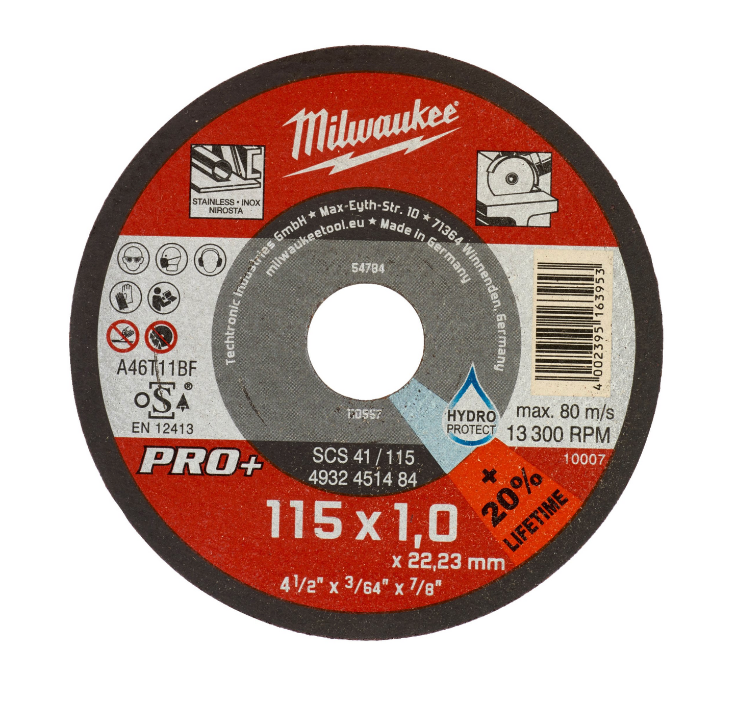 Disco fino para corte metal PRO+ SCS 41/115x1x22mm Milwaukee