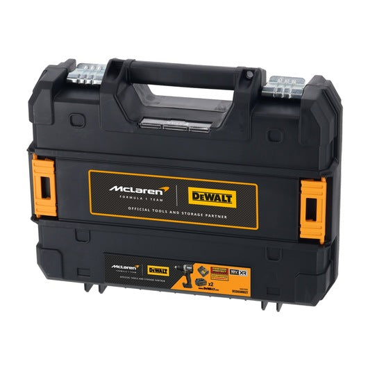 Taladro percutor McLaren 18V 90Nm 13mm con 2 baterías 4Ah + Maletín Dewalt DCD85MM2T