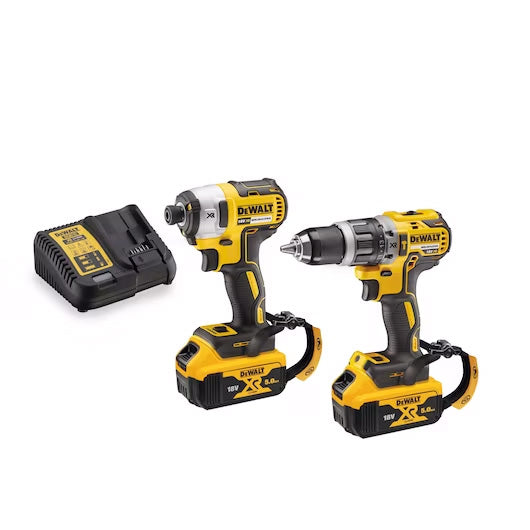 Set Hammer Drill + Impact Screwdriver + 2Bat 18V 5Ah + Charger + Tool HoldersDewalt DCK266P2LR 18V ​​XR BL KIT LANYARD READY