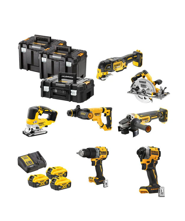 Combokit 7 herramientas XR 18V + Cargador + 3bat + 3 maletines Dewalt DCK706P3T