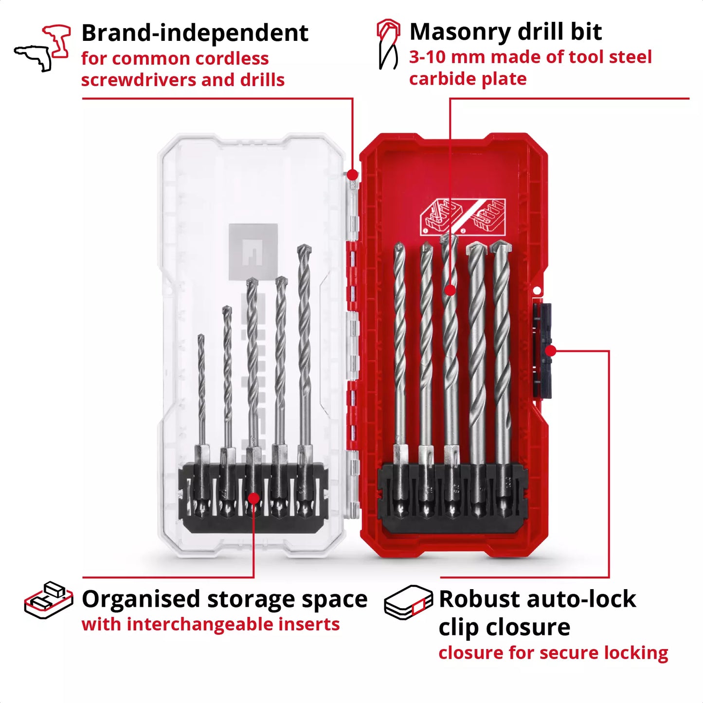S-CASE LS 10-piece stone drill bit set Einhell 49108743