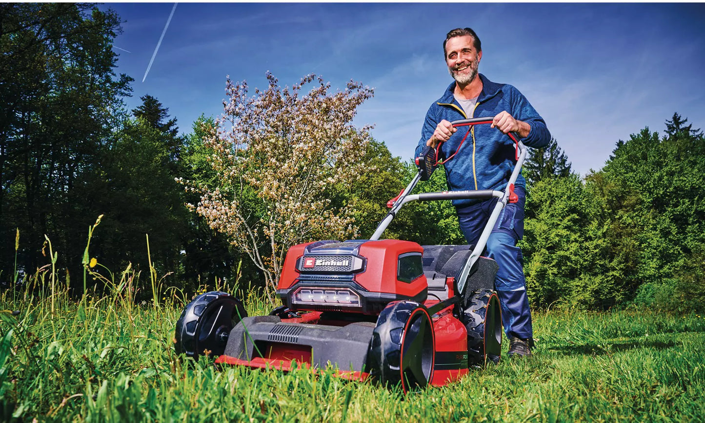 Cordless lawn mower with 4x 4.0Ah batteries + 2 dual chargers GP-CM 36/47 S Li BL Einhell