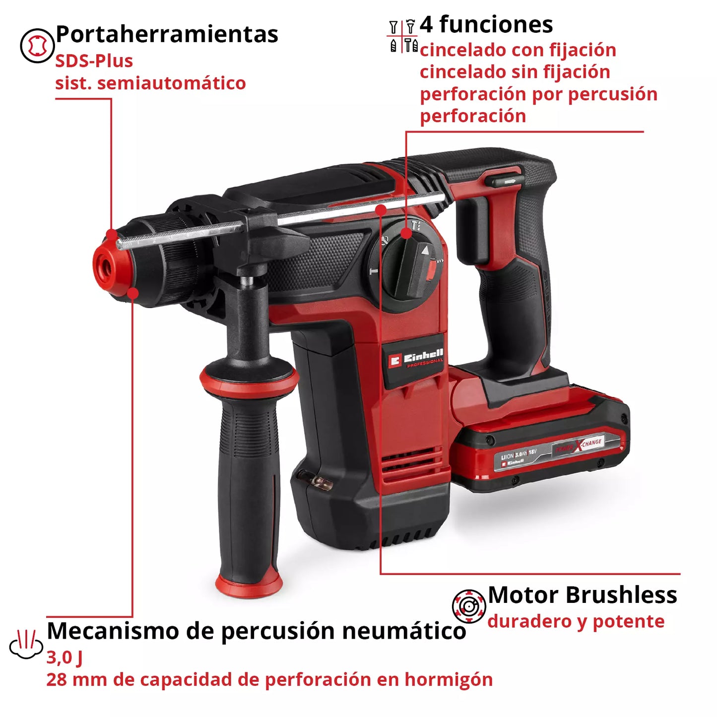 Martillo perforador 18V SDS-Plus 3J 28mm TP-HD 18/28 Li BL+4
