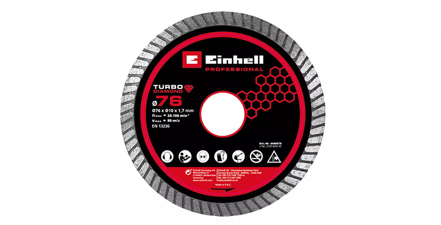 Disco de corte de diamante 76mm Einhell