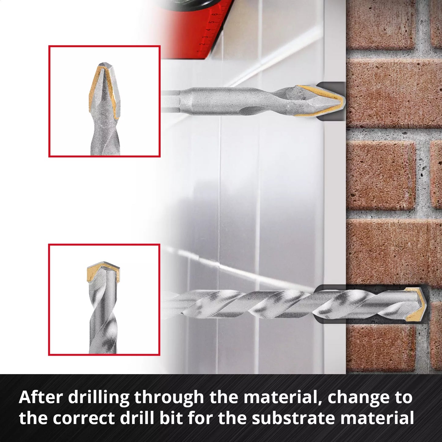 Porcelain drill bits set 4pcs XS-CASE Einhell 49051404