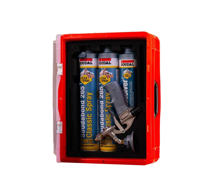 Kit 5 botes adhesivo Soudabond 265 + pistola + limpiador Sistema Click&Spray Soudal