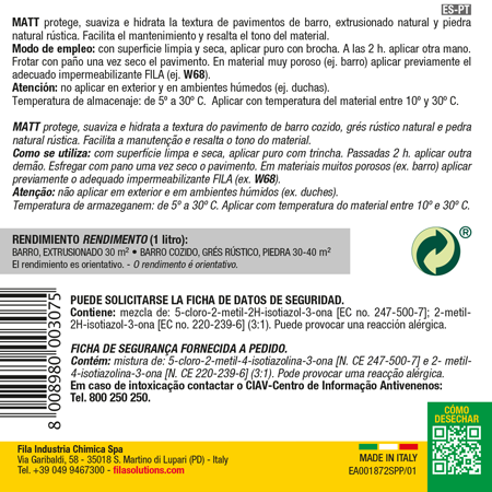 Protective Wax Bottle with Matte Effect 1L Fila MATT