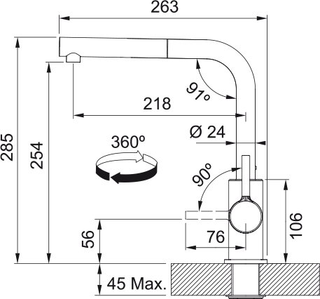 Lina Pull Out Kitchen Faucet Matt Black Franke 115.0712.435