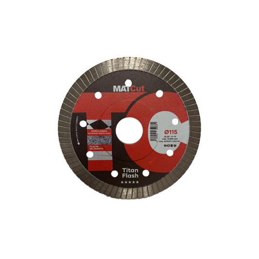Diamond blade for hard porcelain Titan Flash MATcut 115mm Mussol