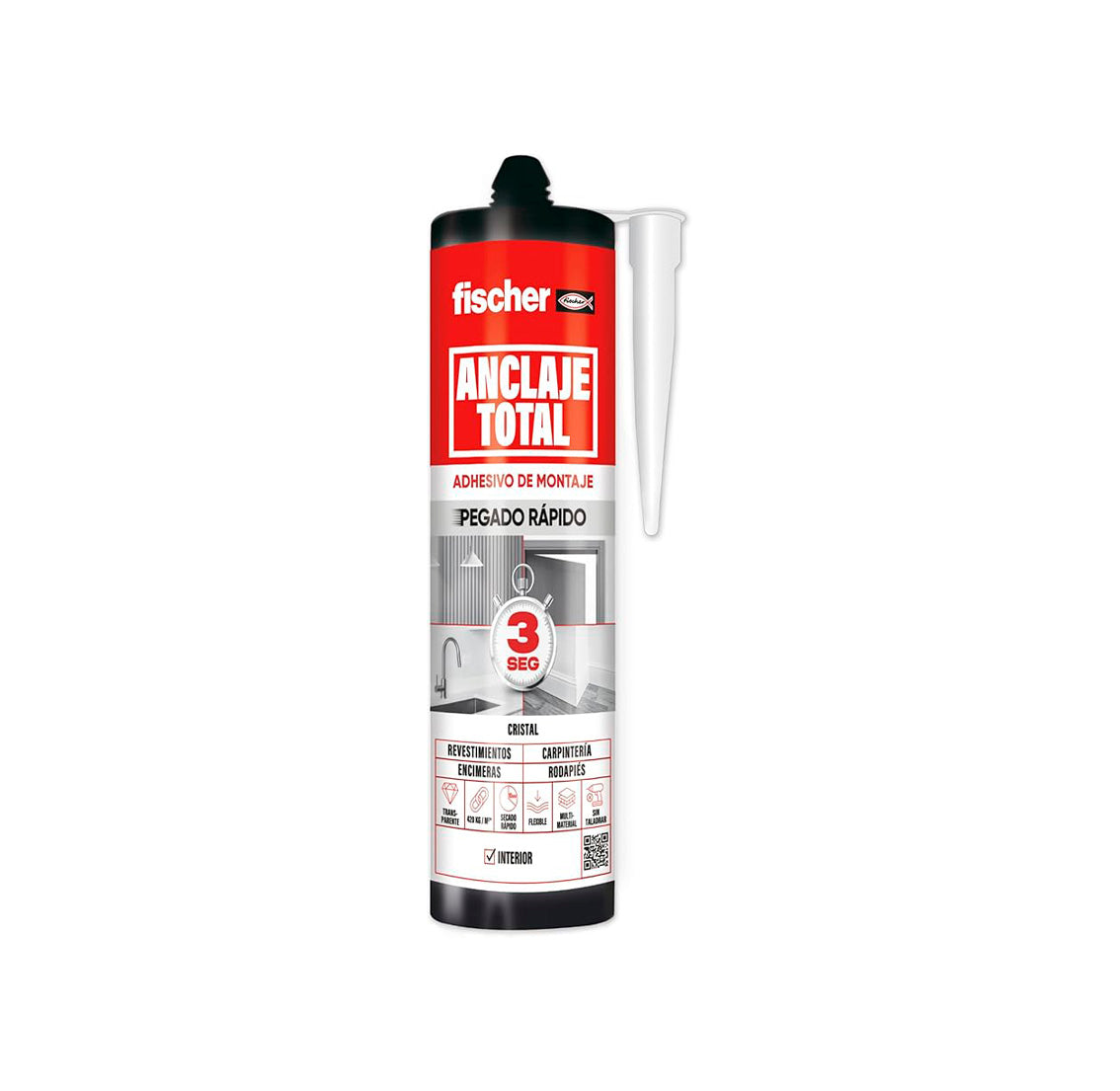 Adhesivo de montaje con pegado rápido Anclaje Total Fischer 290ml