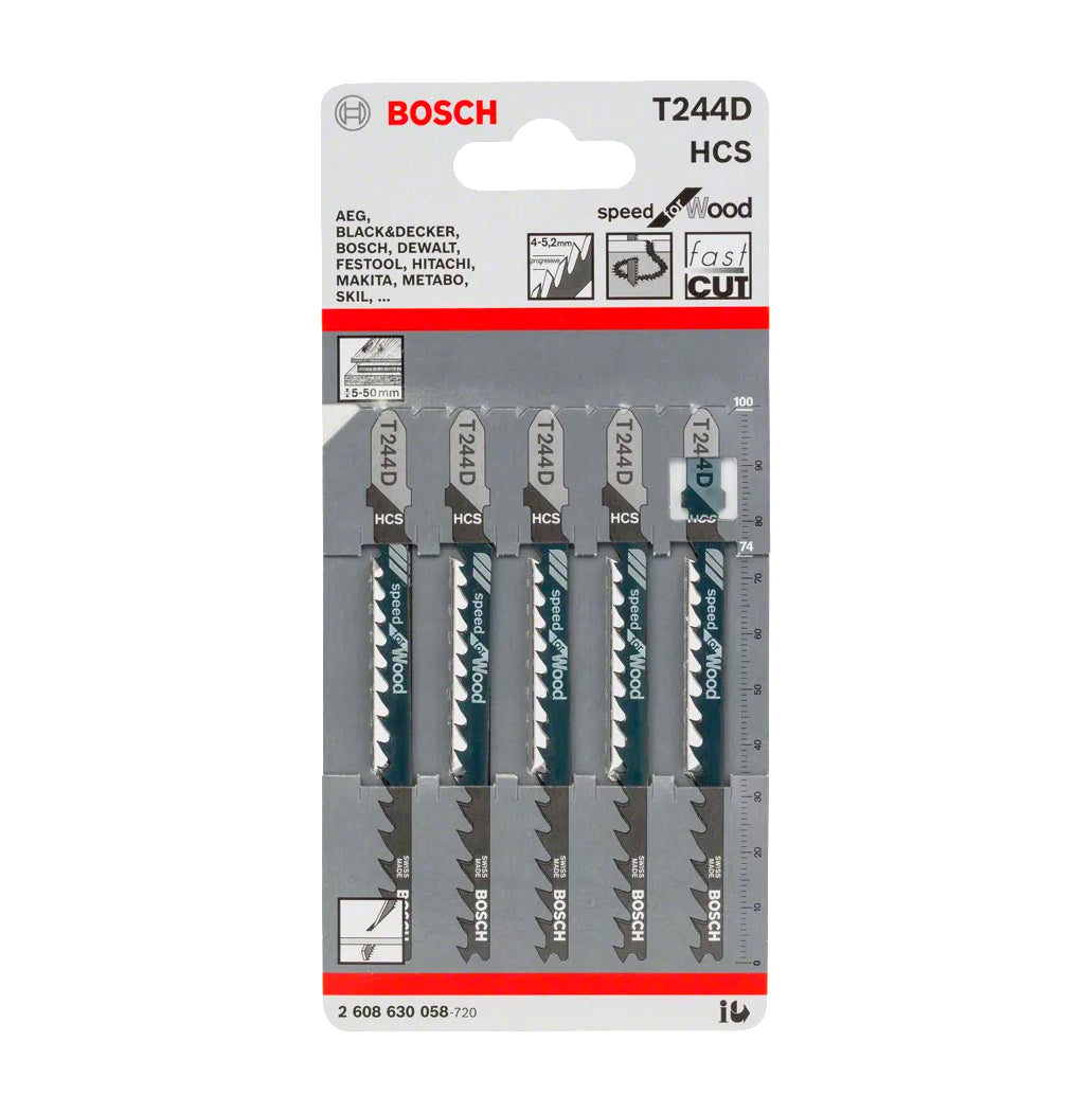 Jigsaw blade 100mm T 244 D 5pcs Bosch