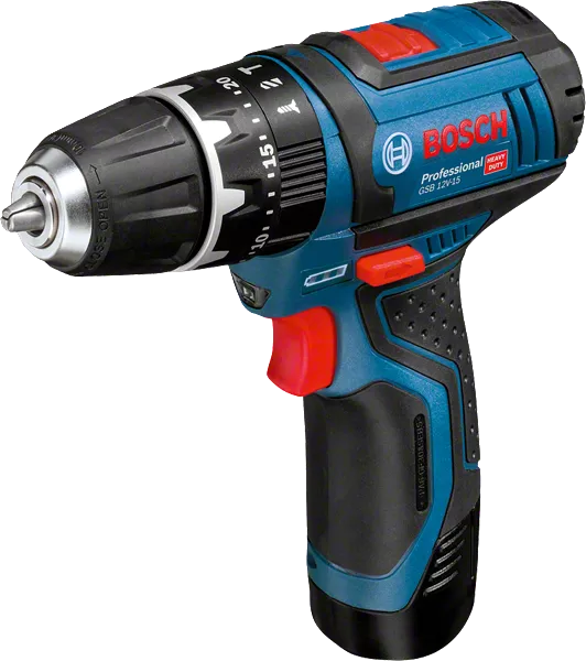 GSB 12V-15 drill + 2Ah bat + set of 25 bits + Bosch charger
