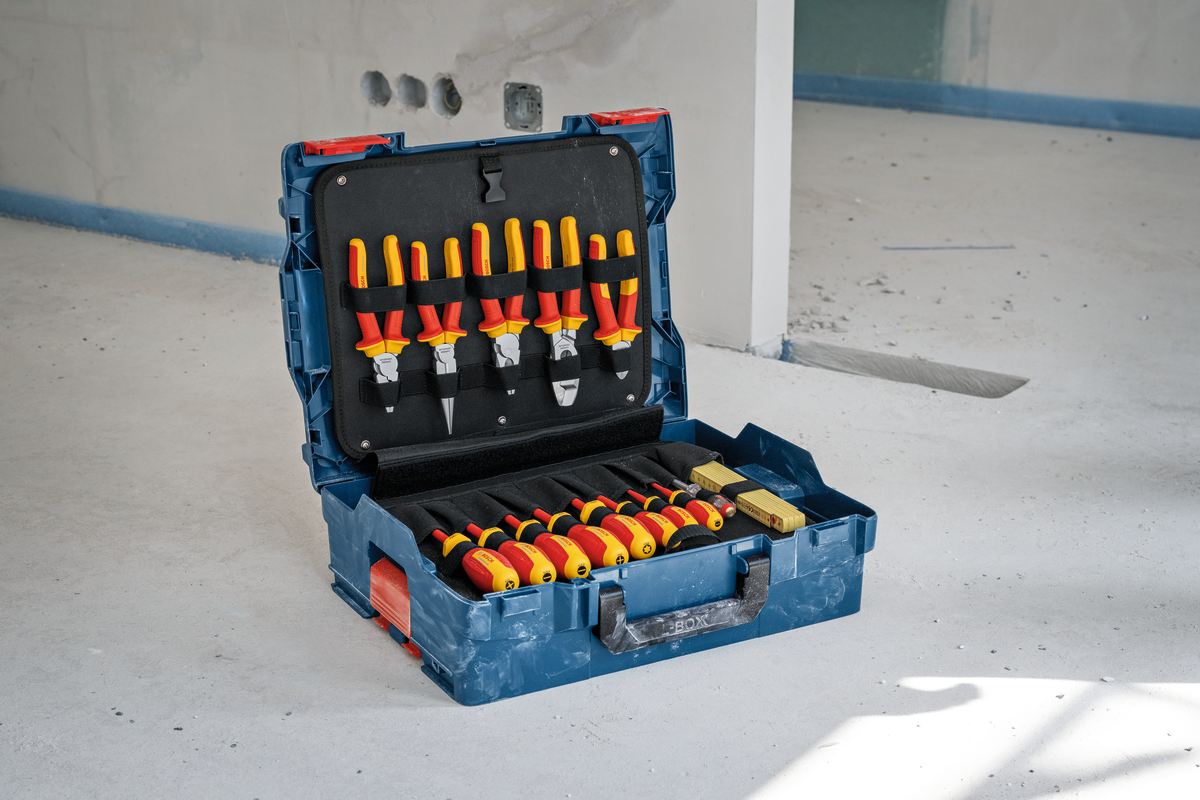 37-piece VDE electrician’s set in a Bosch L-BOXX case